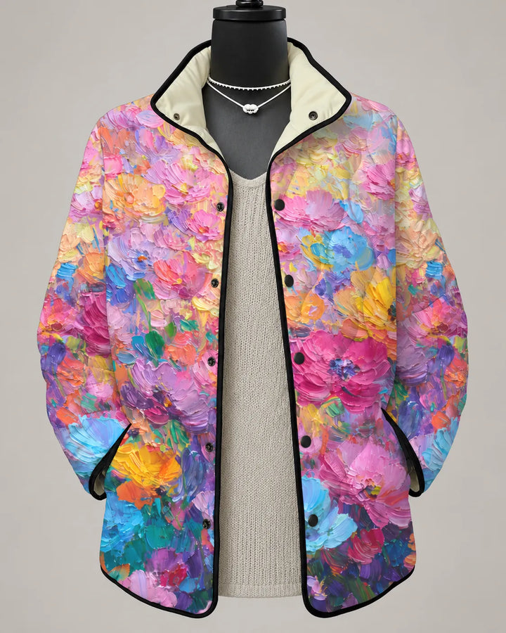 Rosalie | Veste Matelassée Patchwork Jardin de Fraises