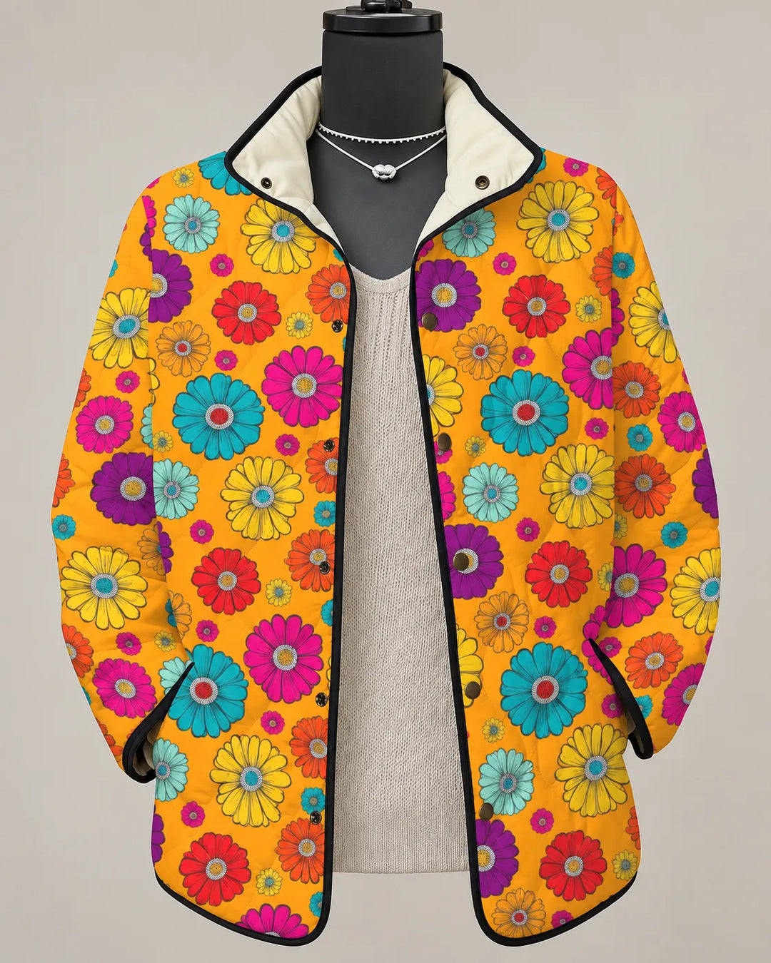 Elowen | Veste Matelassée Patchwork Ensoleillé