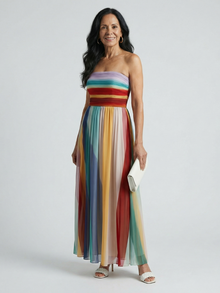 Maison Élise | Robe Maxi à Rayures Légères Sereine