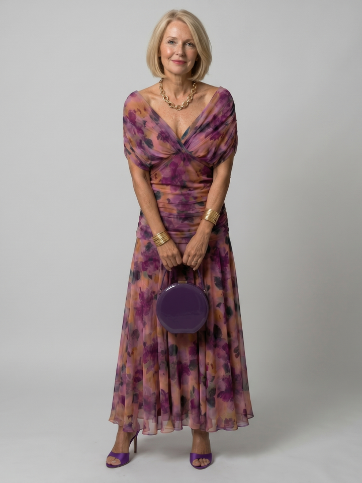 Calen | Robe Midi Fluide à Épaules Dénudées
