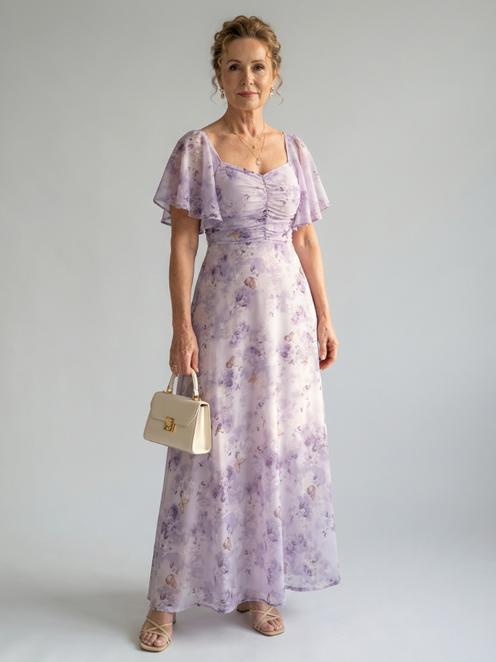 Maison Élise | Robe Midi à Manches Volantes Vaelis