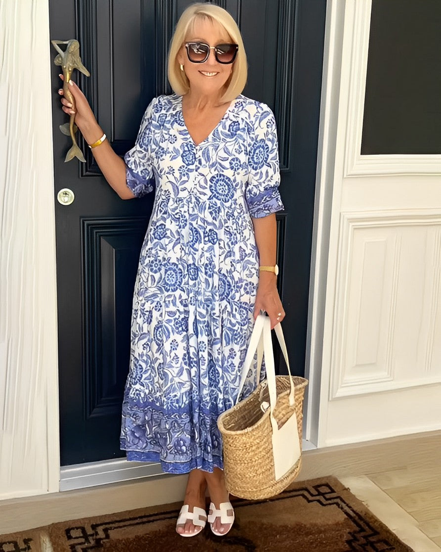 Keisha | Robe Fleurie Gracieuse à Col en V