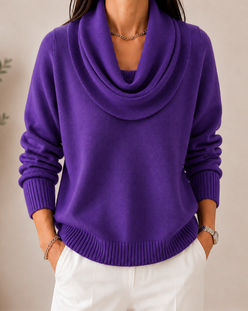 Caralina | Pull en Maille Élégant à Col Bénitier