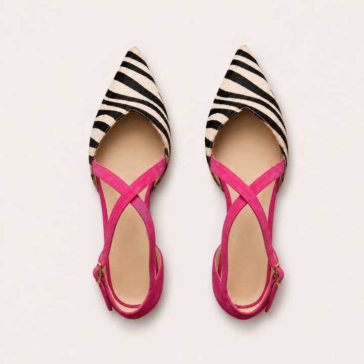 Vanessa – Ballerines à Brides Croisées Bicolores