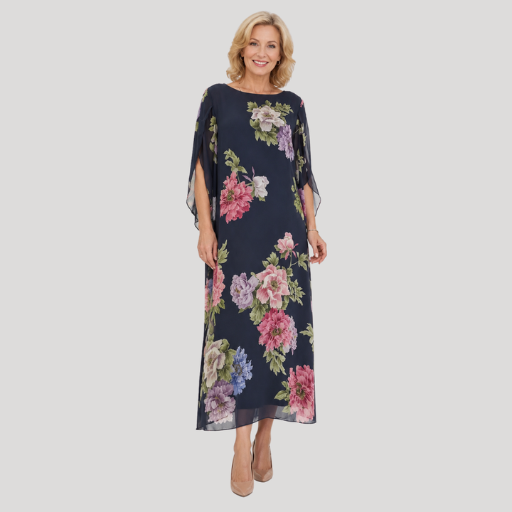 Elowen | Robe Longue Fleur de Minuit