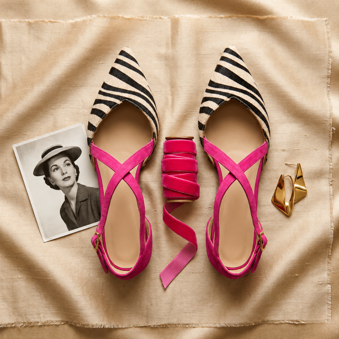 Vanessa – Ballerines à Brides Croisées Bicolores