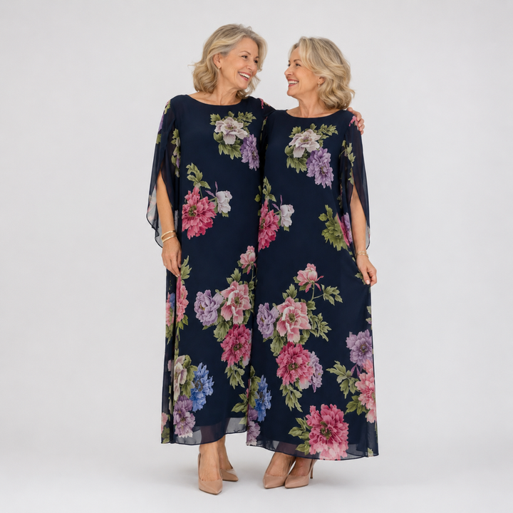 Elowen | Robe Longue Fleur de Minuit