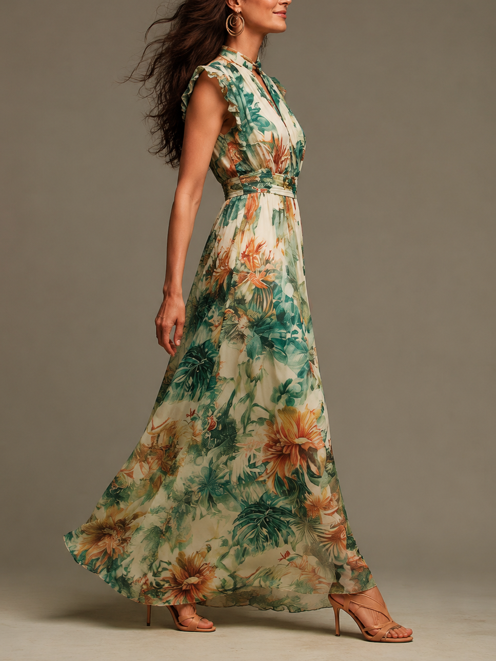 Grace | Robe Tropicale Peinte