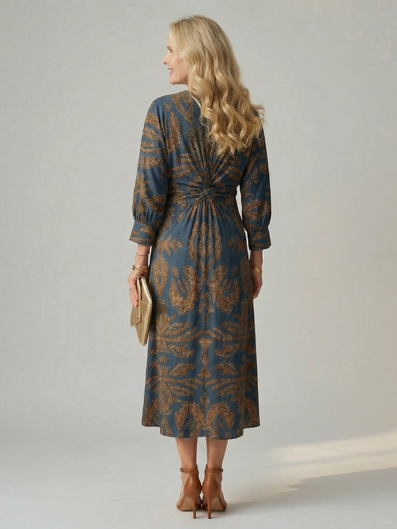 Maison Élise | Robe Midi Wrap Naturelle Lune