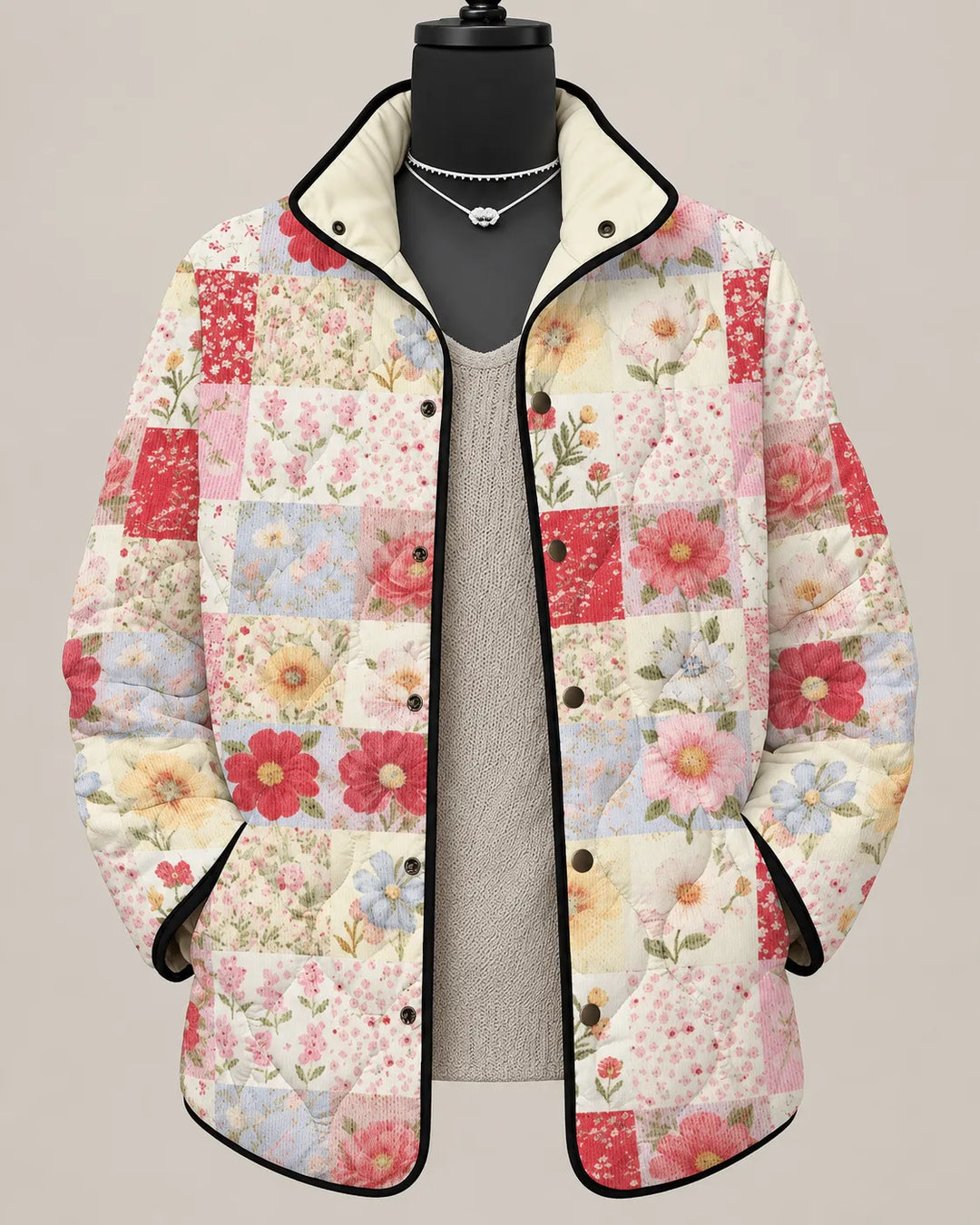 Rosalie | Veste Matelassée Rose Poudrée