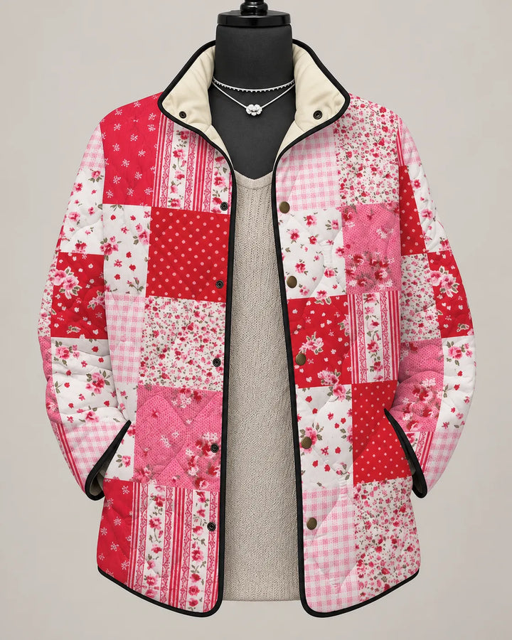 Juliette | Veste Matelassée Patchwork Jardin de Roses