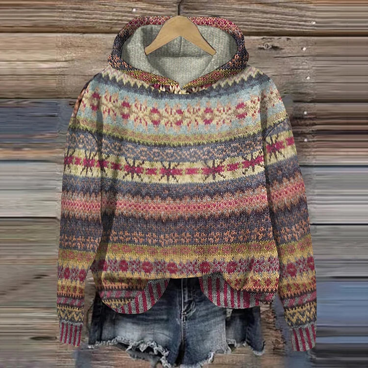 Pull à Capuche Jacquard Chloé