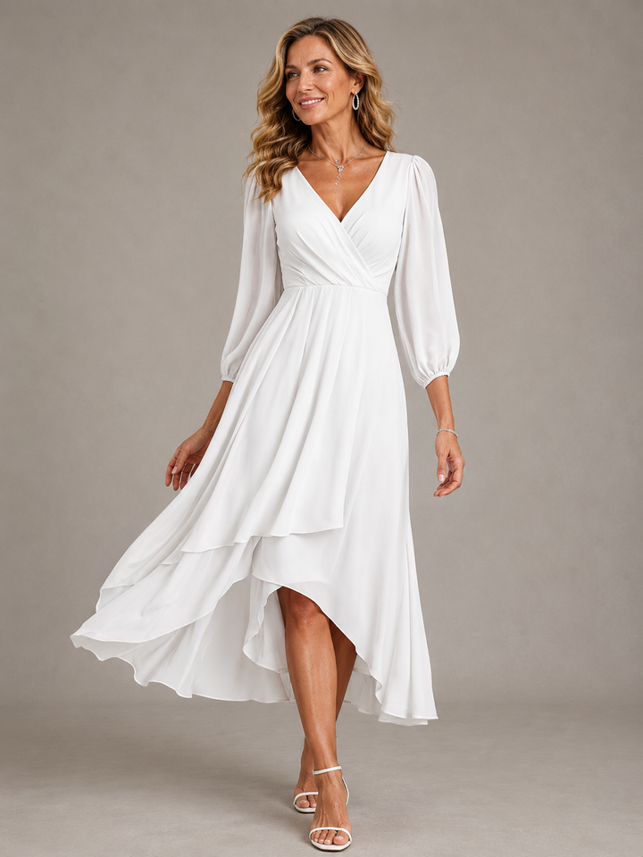 Mia | Robe Longue Élégante à Col en V