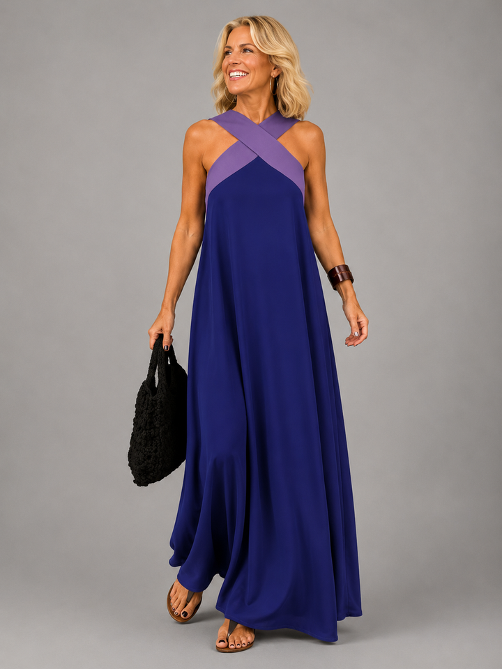 Velora | Robe Longue à Encolure Croisée