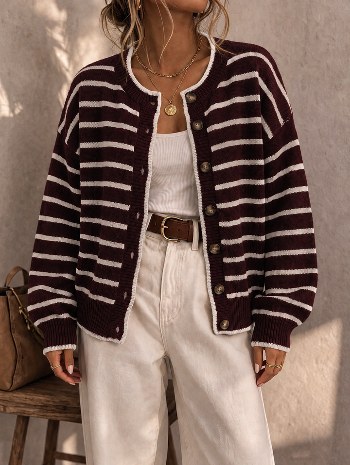 Mabel | Cardigan Rayé en Maille