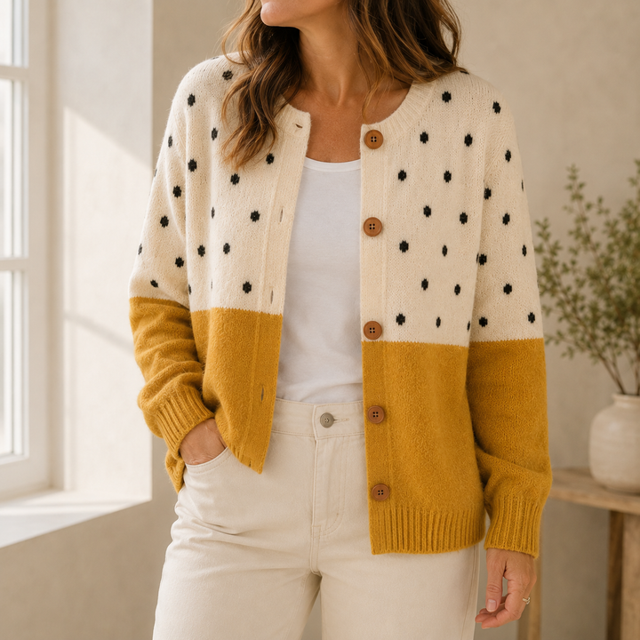 Monique | Cardigan Boutonné Jaune