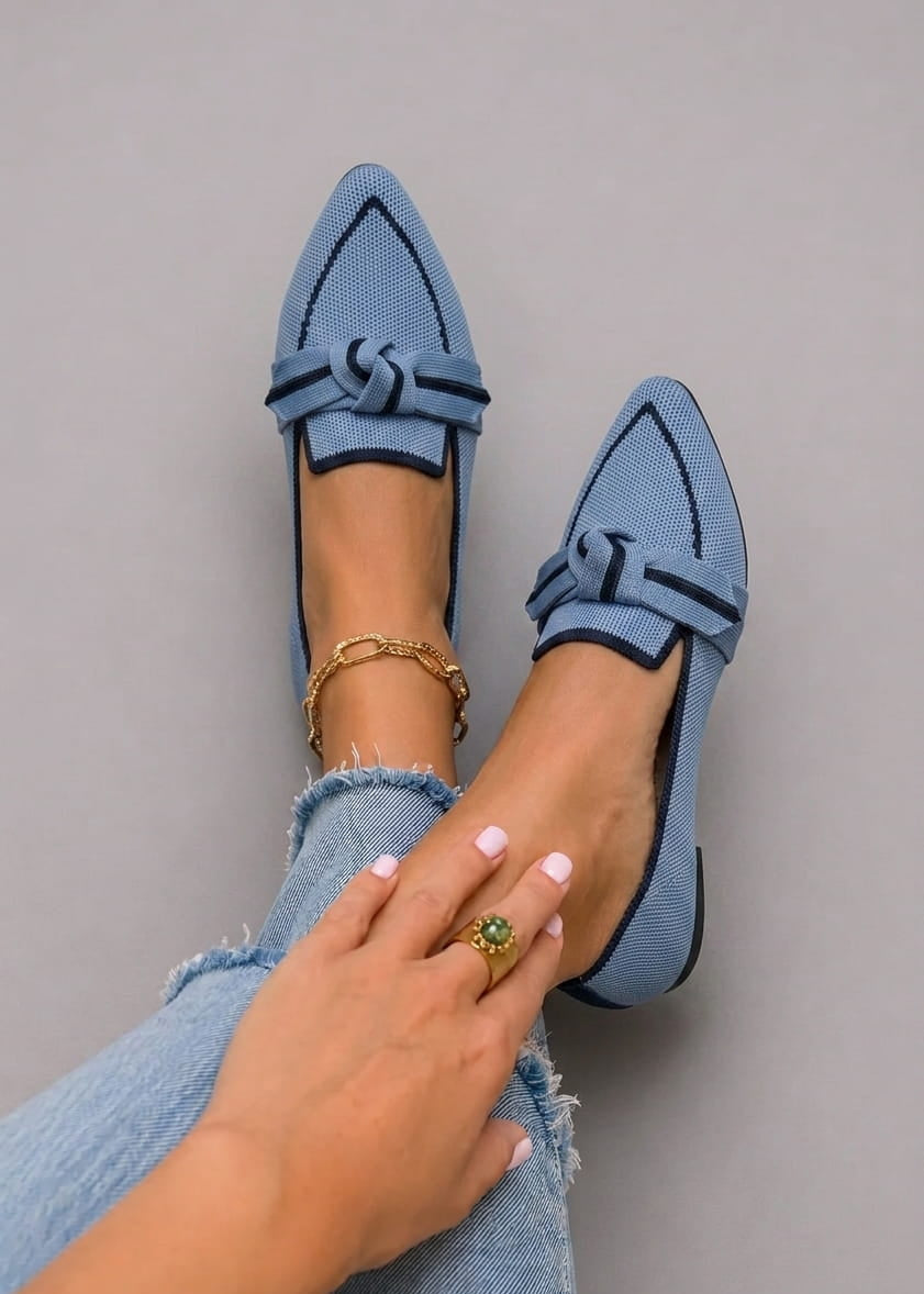 Marceline – Mocassins Plats Confort à Nœud Tressé