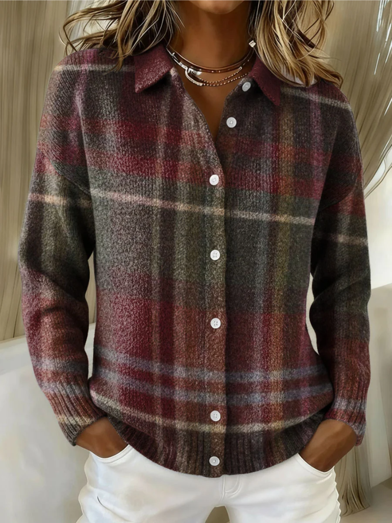 Eleanor | Cardigan Classique à Carreaux