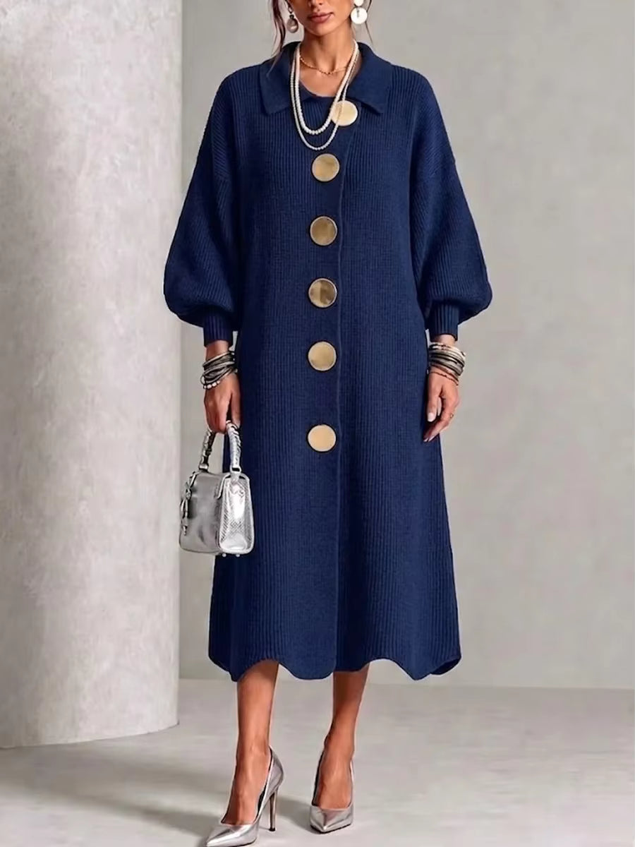 Clarie | Robe Longue Boutonnée Couvrant le Ventre