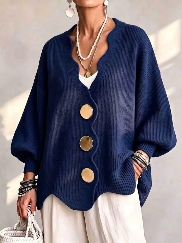 Carla | Cardigan Ample en Maille à Boutons