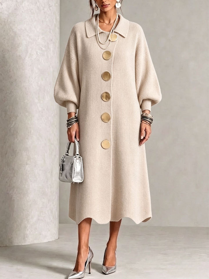 Clarie | Robe Longue Boutonnée Couvrant le Ventre
