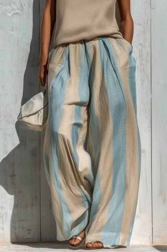 Ensemble Débardeur et Pantalon Ample Rayé