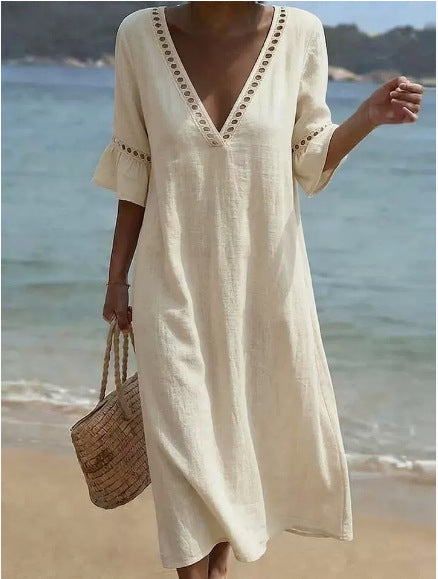 Elara | Robe Longue Légère, Confort Bord de Mer