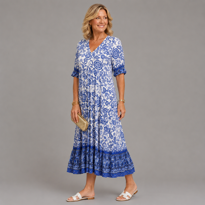 Keisha | Robe Fleurie Gracieuse à Col en V
