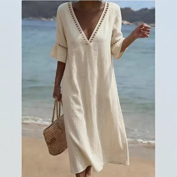 Elara | Robe Longue Légère, Confort Bord de Mer