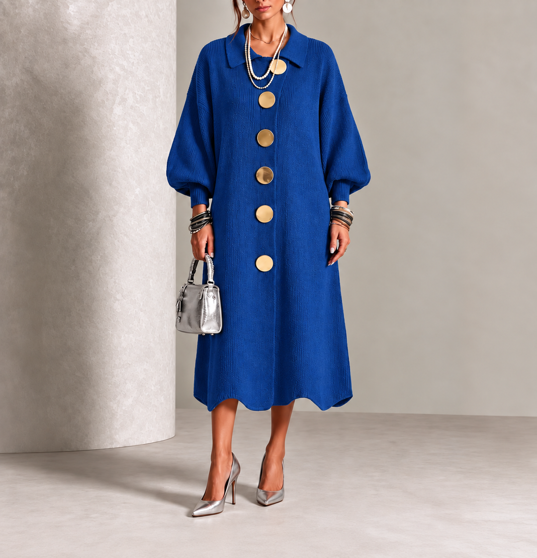 Clarie | Robe Longue Boutonnée Couvrant le Ventre