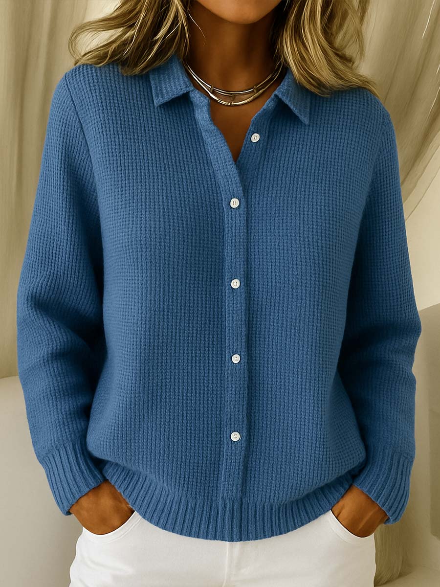 Cardigan Boutonné en Maille Douce | Manches Longues Classiques