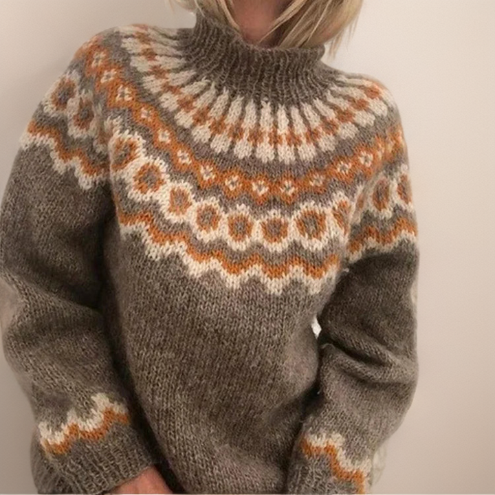 Pull Col Montant Jacquard Christine