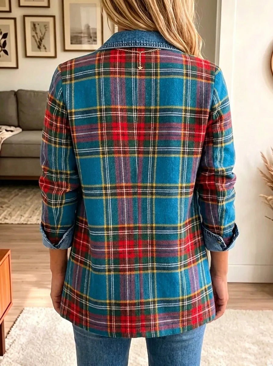 Grace | Blazer en Jean à Carreaux Tartan