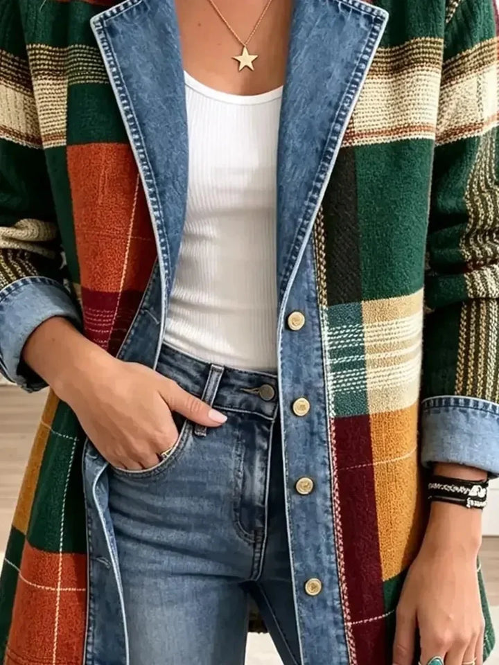 Ella | Veste en Jean Rétro à Carreaux
