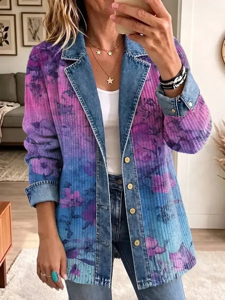 Evelyn | Veste Rétro Fleurie Artistique