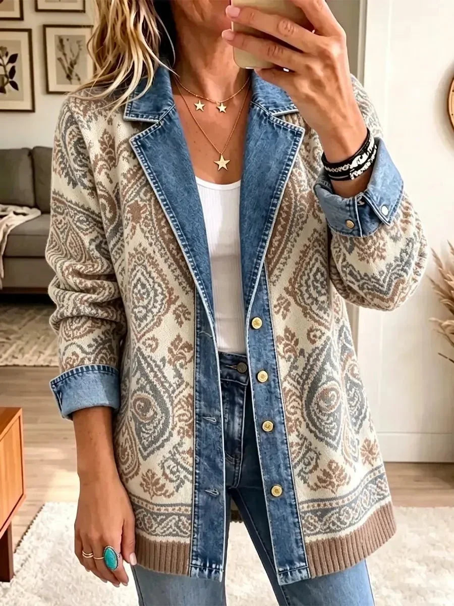 Amelia | Veste Patchwork Ethnique Rétro