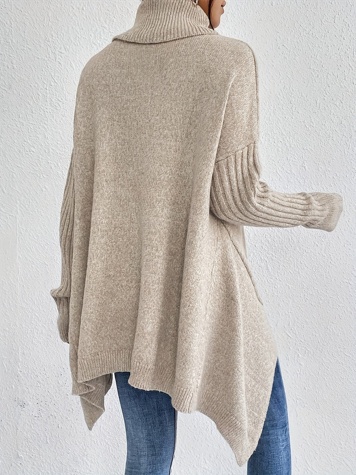 Isabelle | Pull Oversize à Col Roulé avec Doublure Chaude