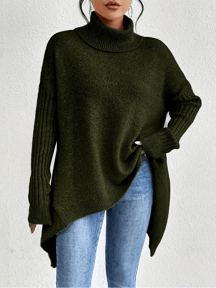Isabelle | Pull Oversize à Col Roulé avec Doublure Chaude