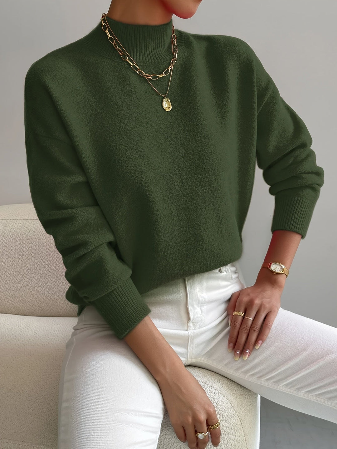 Maria | Pull Élégant à Col Roulé