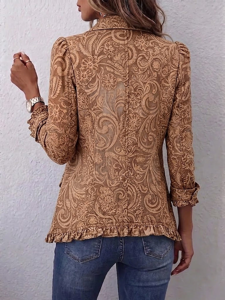 Vyclara | Veste à Volants Imprimé Fleuri Bohème Vintage