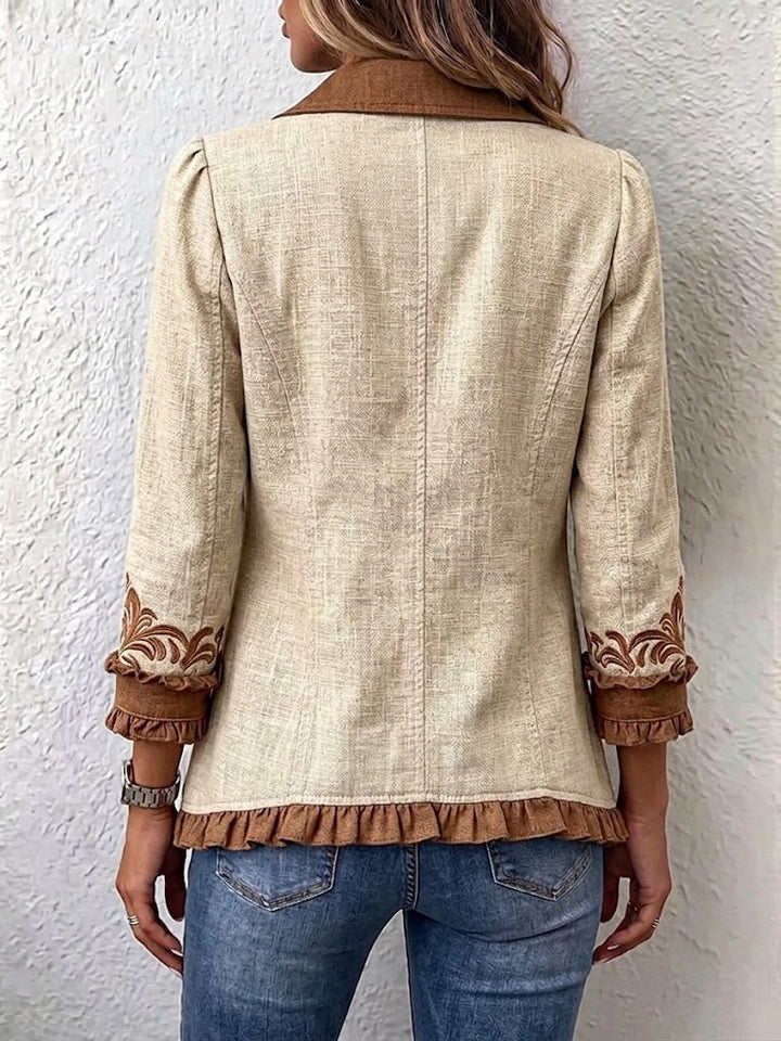 Dawncroft | Veste à Volants Fleurie Bohème Vintage