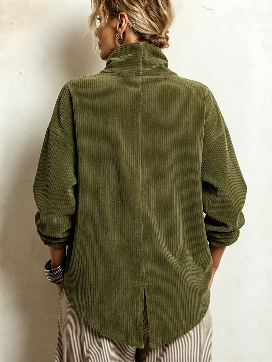 Sylvie | Veste Oversize à Col Enveloppant et Boutons