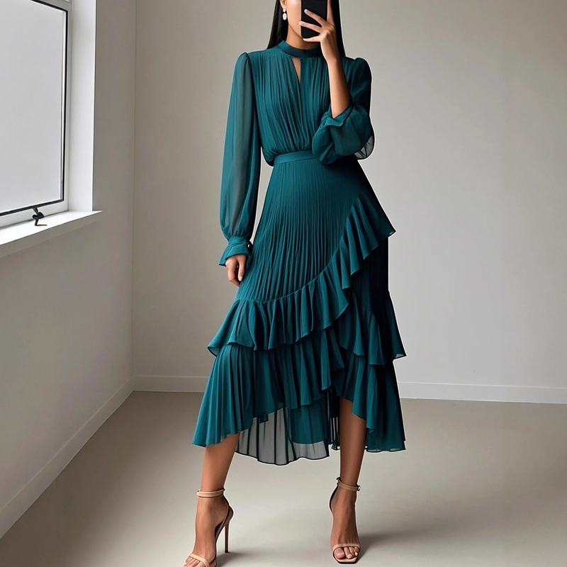 Dianna | Robe Midi Plissée