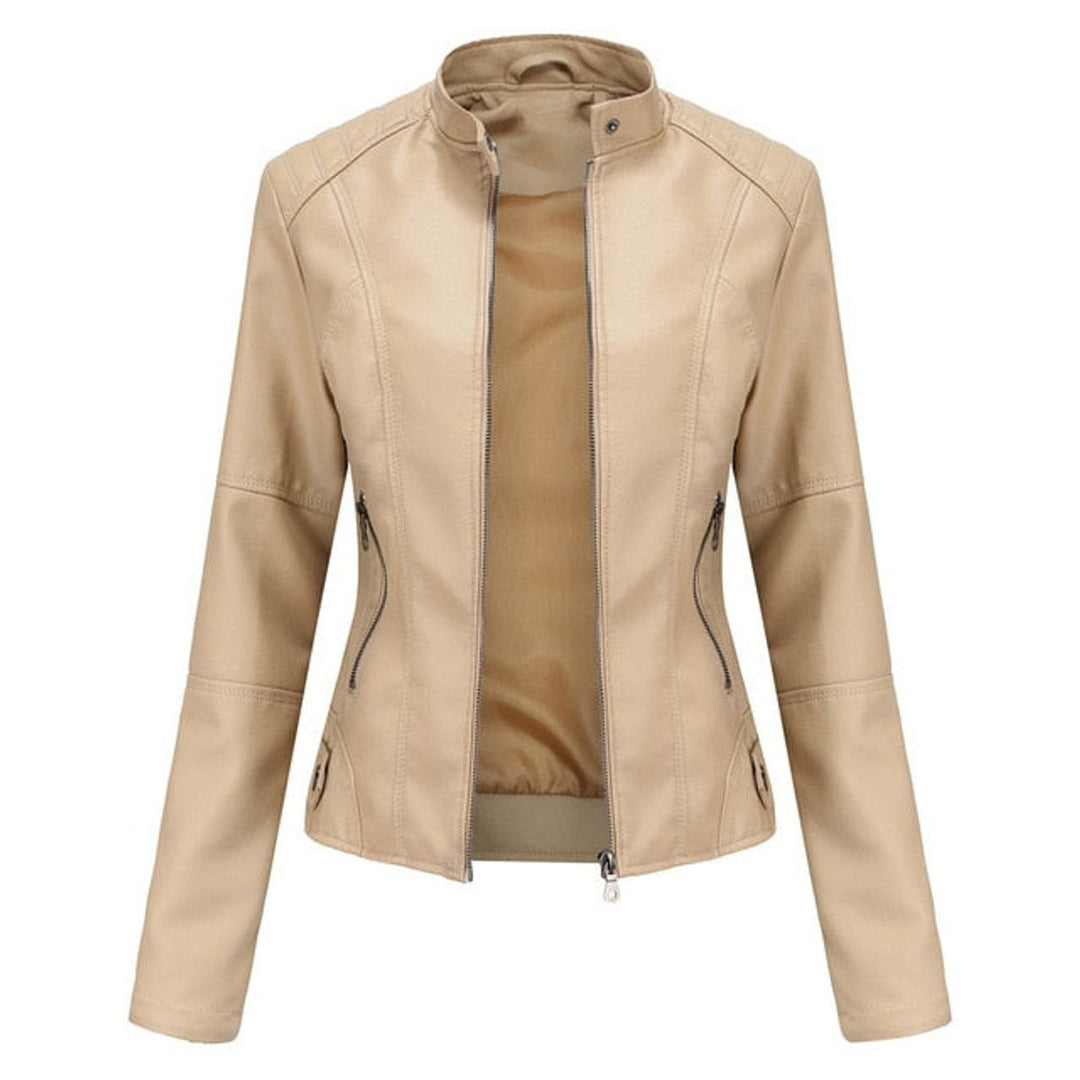 Helen | Veste Motarde Raffinée à Col Montant