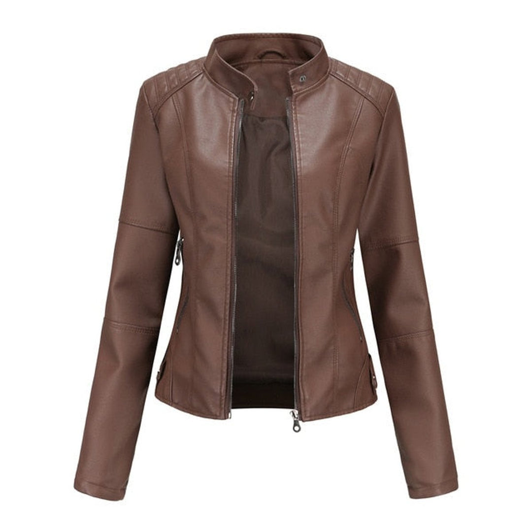 Helen | Veste Motarde Raffinée à Col Montant