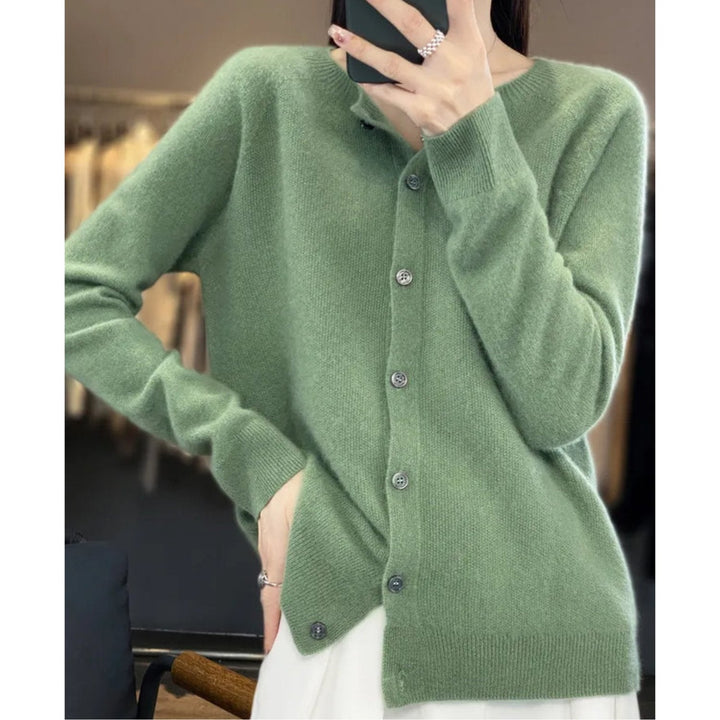 Joséphine | Cardigan en Laine à Col Rond Boutonné