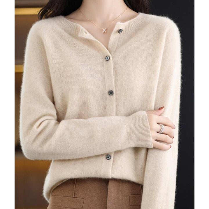 Joséphine | Cardigan en Laine à Col Rond Boutonné