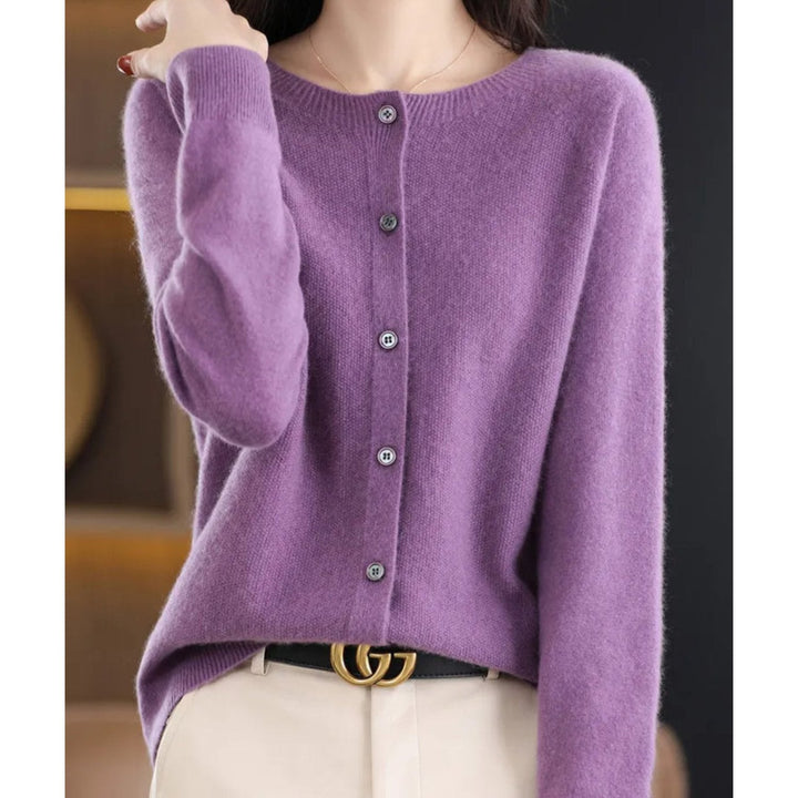 Joséphine | Cardigan en Laine à Col Rond Boutonné